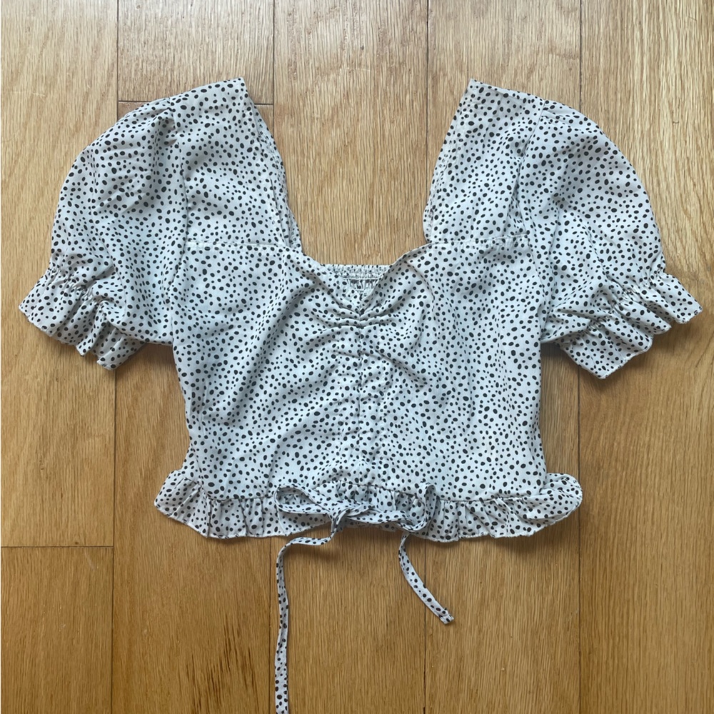 Cropped Polka Dot Shirt